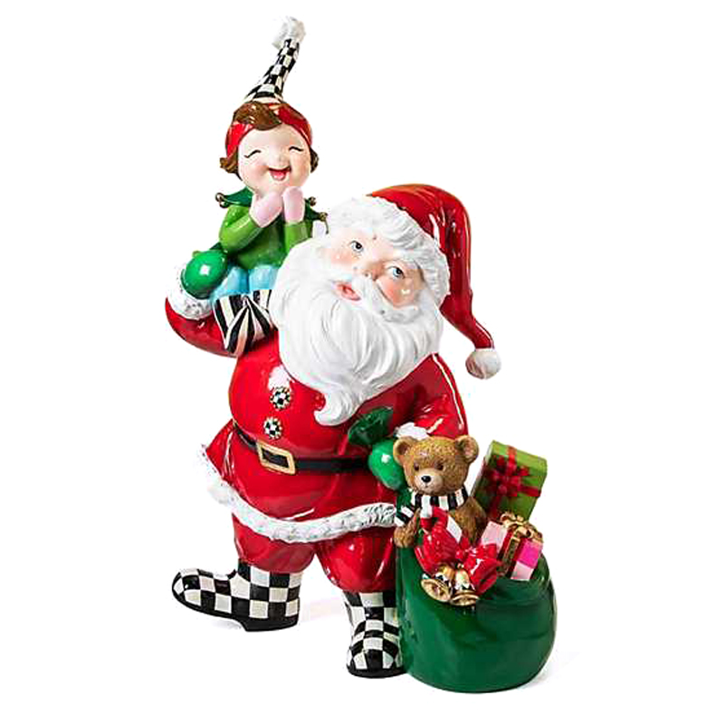 MacKenzie-Childs Granny Kitsch Trophy Santa and Elf