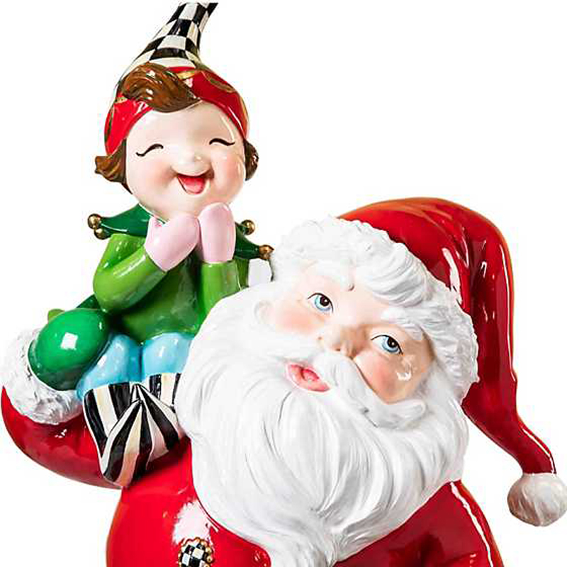 MacKenzie-Childs Granny Kitsch Trophy Santa and Elf