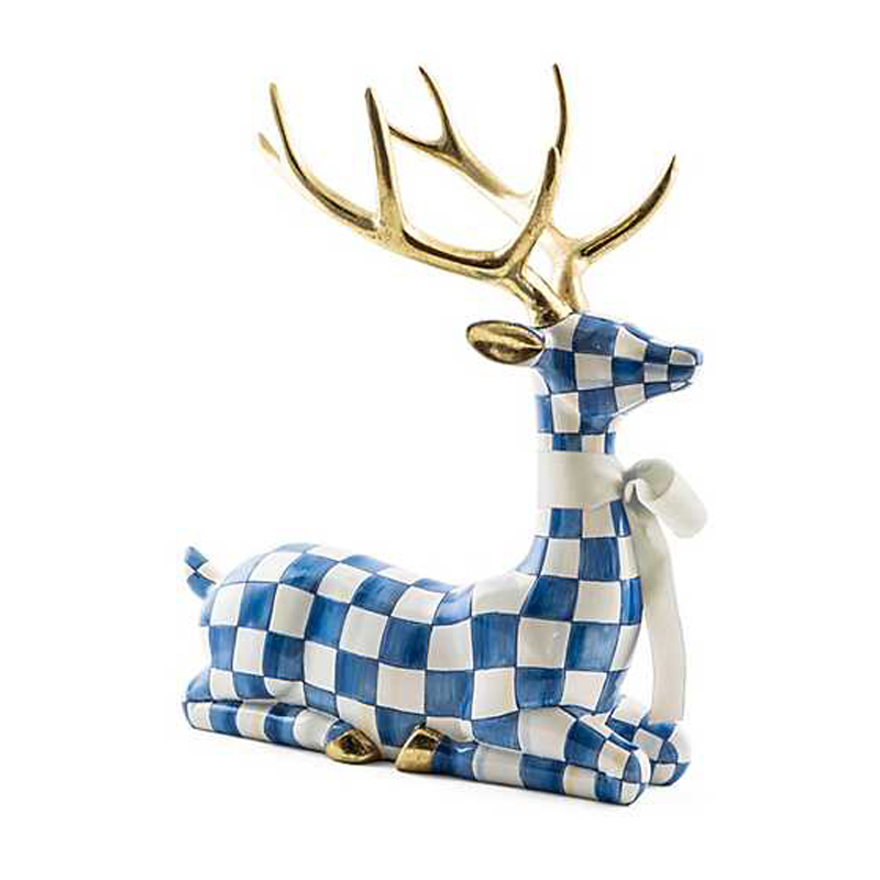 MacKenzie-Childs Royal Check Resting Deer