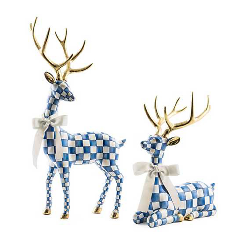 MacKenzie-Childs Royal Check Resting Deer