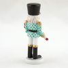 Herend Small Nutcracker With Candy Cane Figurine, Light Green