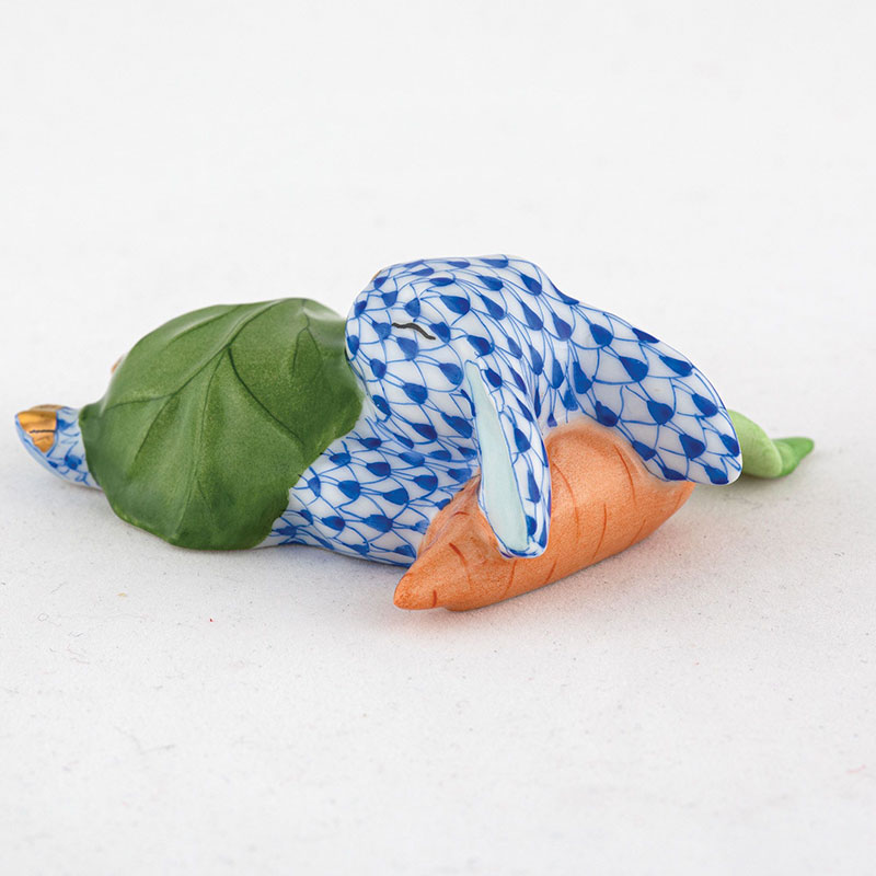 Herend Slumber Bunny Figurine, Sapphire