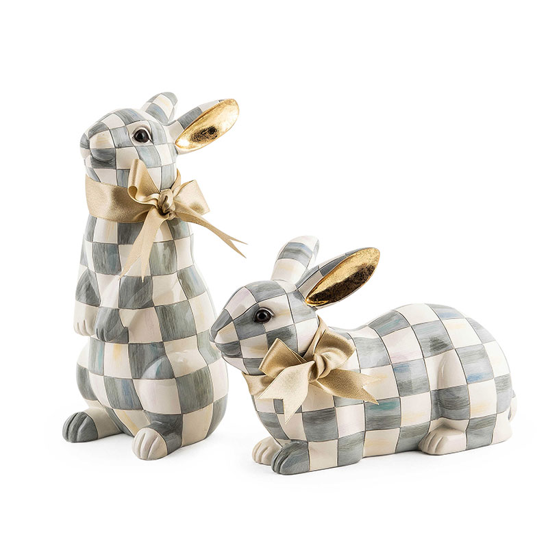 MacKenzie-Childs Sterling Check Standing Bunny
