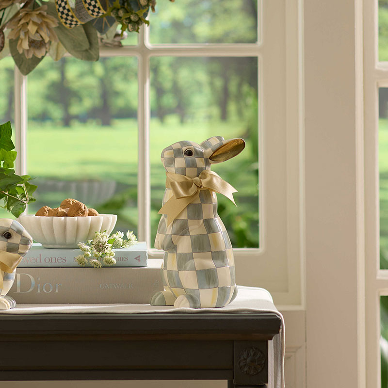 MacKenzie-Childs Sterling Check Standing Bunny