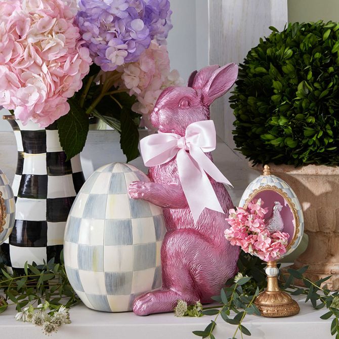 MacKenzie-Childs Touch of Pink Foil Bunny, Pink | 35514-2146