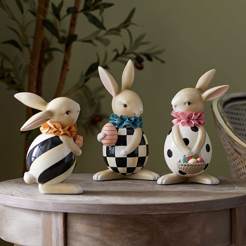 MacKenzie-Childs Spring Fling Rabbit Trio