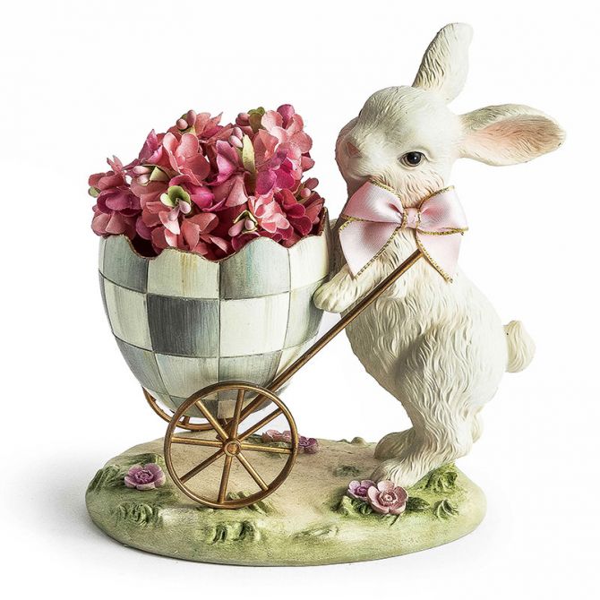 MacKenzie-Childs Touch of Pink Bunny Egg Cart