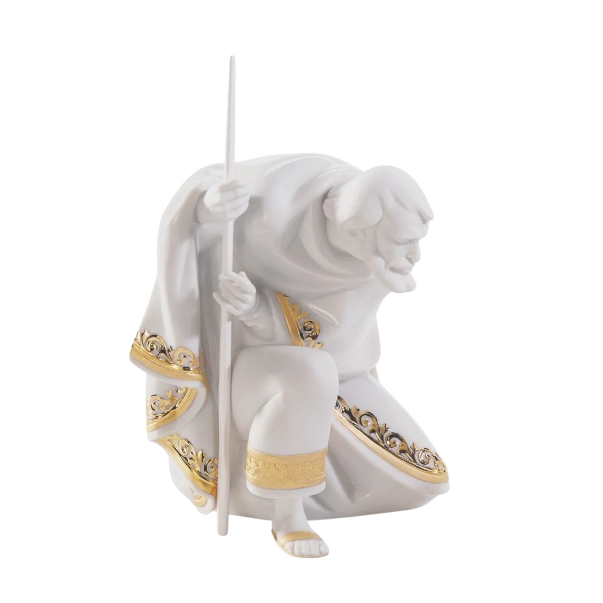 Lladro Set Silent Night Nativity Figurine in Golden Lustre