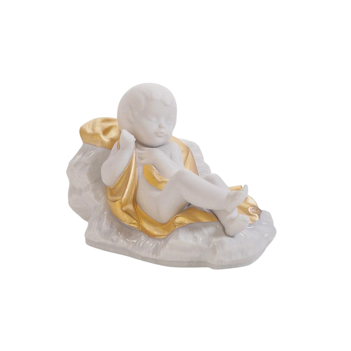 Lladro Set Silent Night Nativity Figurine in Golden Lustre