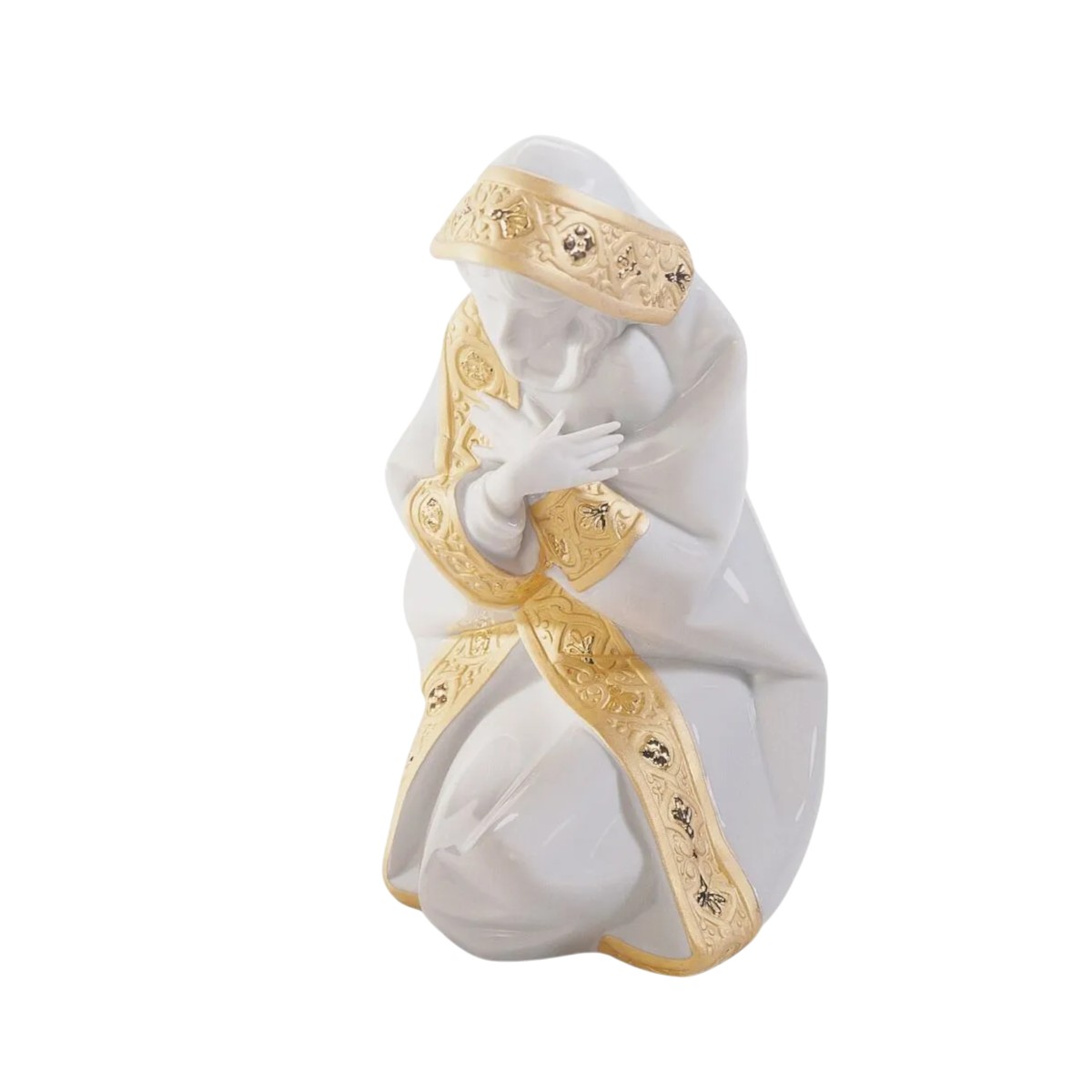 Lladro Set Silent Night Nativity Figurine in Golden Lustre
