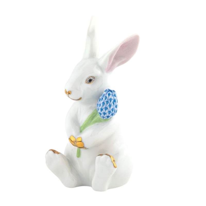 Herend Blossom Bunny, Blue