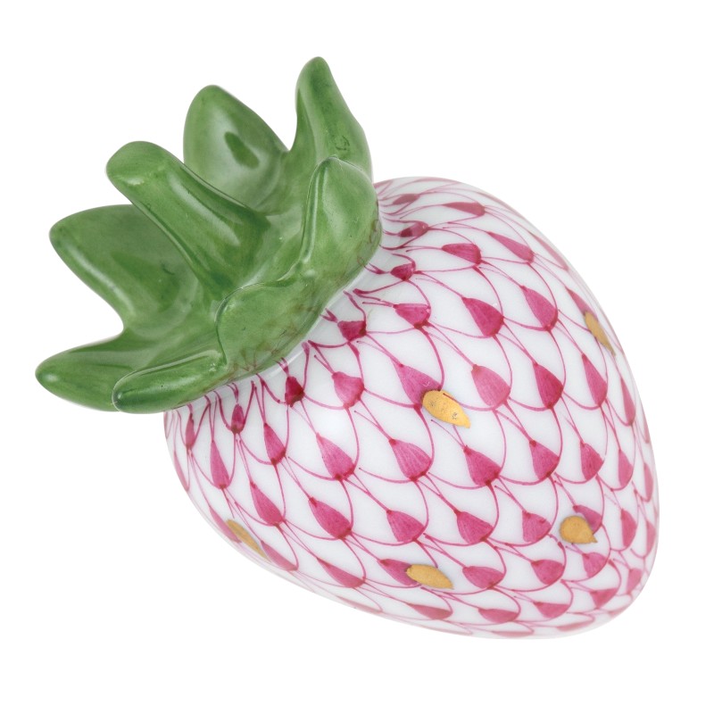 Herend Strawberry Figurine, Pink