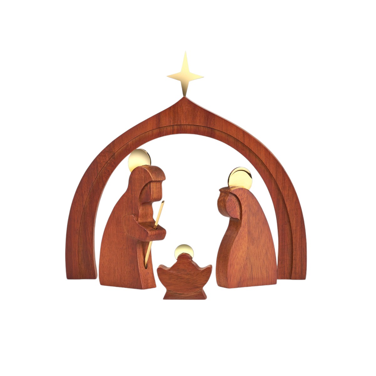 Nambe Wood Holy Family Figurine Set