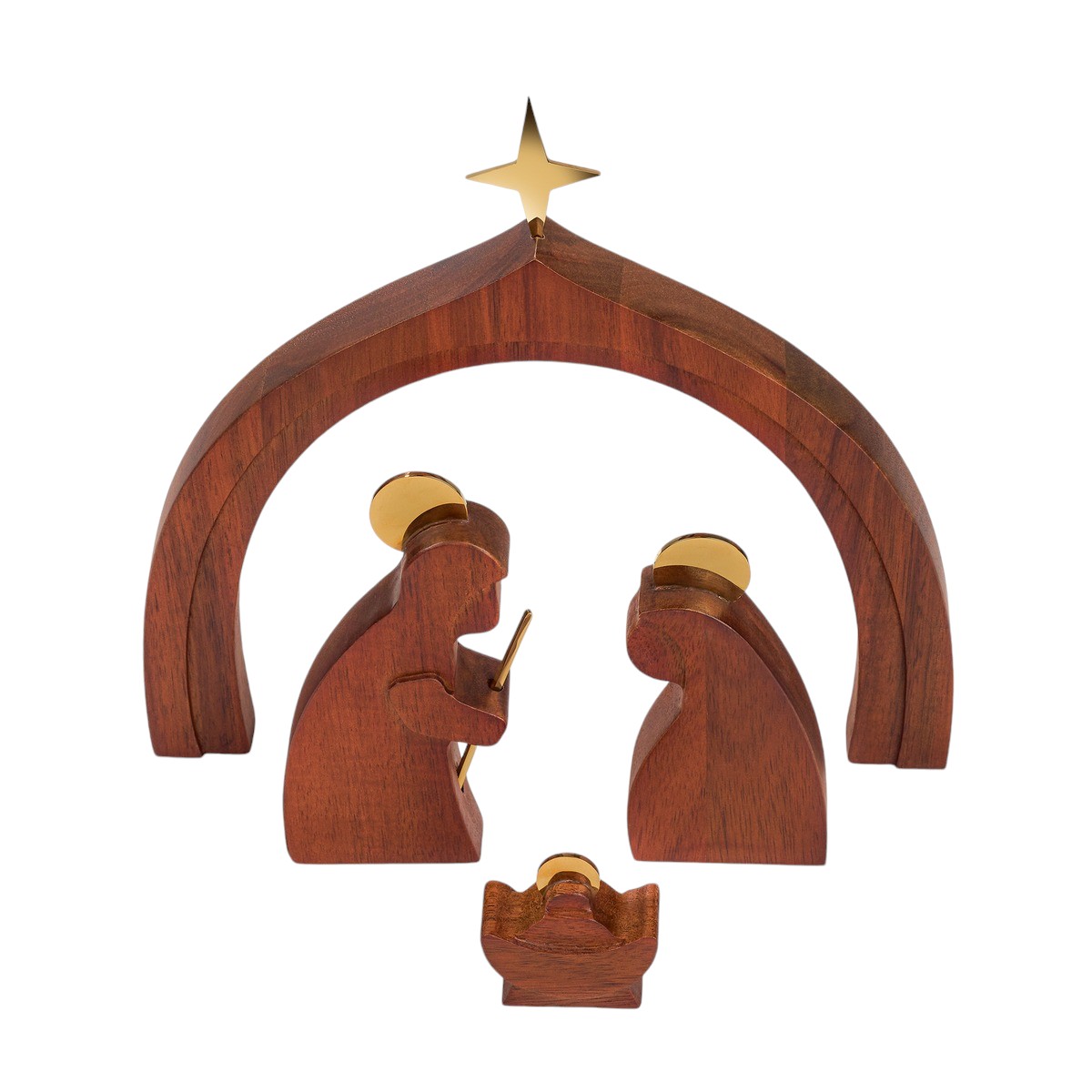 Nambe Wood Holy Family Figurine Set
