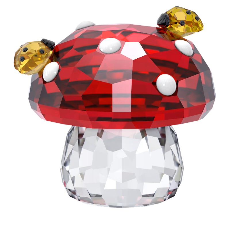 Swarovski Idyllia Mushroom and Ladybugs Figurine