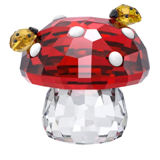 Swarovski Idyllia Mushroom and Ladybugs Figurine