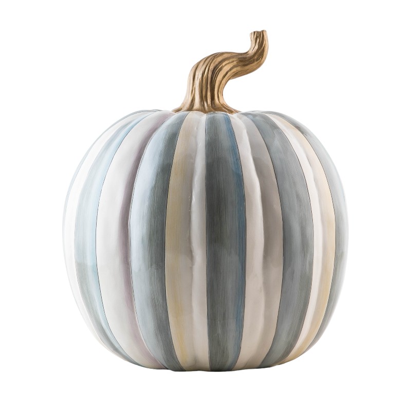MacKenzie-Childs Sterling Stripe Pumpkin, Medium