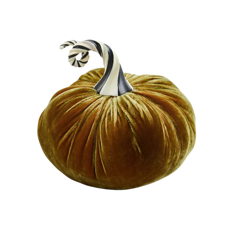 MacKenzie-Childs Autumnology Twisted Stem Velvet Pumpkin, Coffee