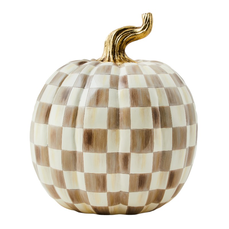 MacKenzie-Childs Mocha Check Pumpkin, Large