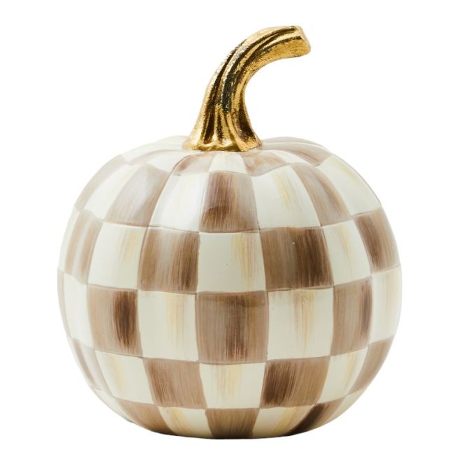 MacKenzie-Childs Mocha Check Mini Pumpkin