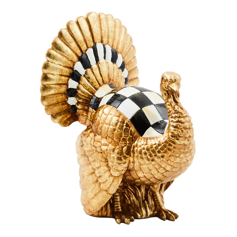 MacKenzie-Childs Courtly Check Mini Gold Turkey