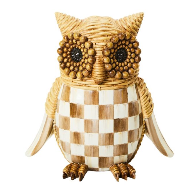 MacKenzie-Childs Autumnology Check Basket Weave Owl
