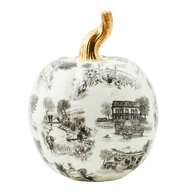MacKenzie-Childs Black Toile Pumpkin, Small