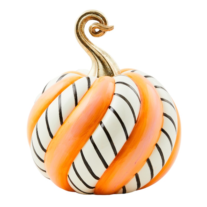 MacKenzie-Childs Trick or Treat Candy Swirl Pumpkin, Medium