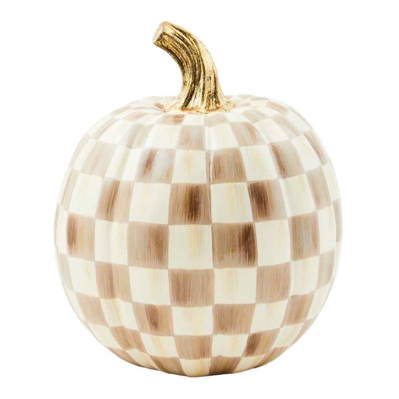 MacKenzie-Childs Mocha Check Pumpkin, Small
