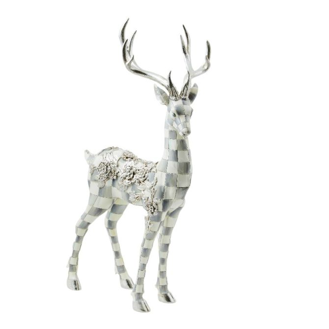 MacKenzie-Childs Sterling Check Standing Silver Garland Deer