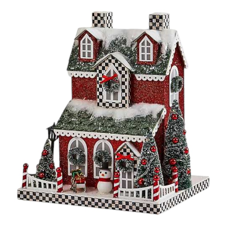 MacKenzie-Childs Cozy Christmas Illuminated Paper House | 35509
