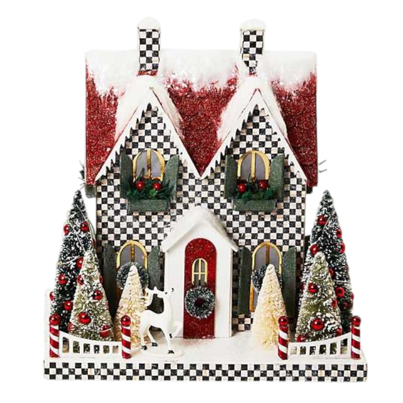 MacKenzie-Childs Cozy Christmas Illuminated Paper Cottage