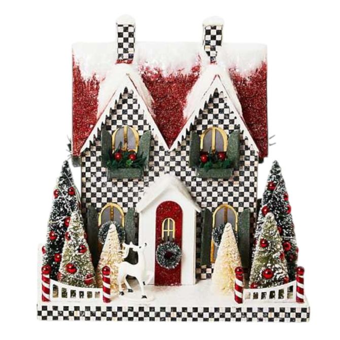 MacKenzie-Childs Cozy Christmas Illuminated Paper Cottage