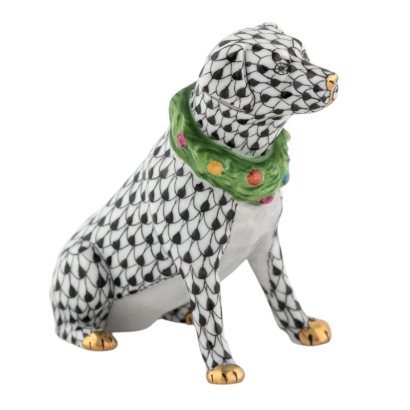 Herend Holiday Dog, Black