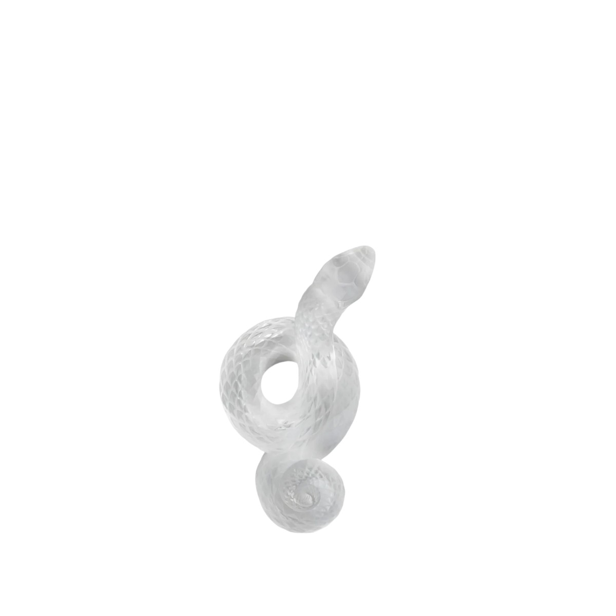 Lalique Snake Head Up Sculpture, Clear Crystal