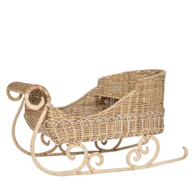Juliska Provence Rattan Sleigh, Whitewash