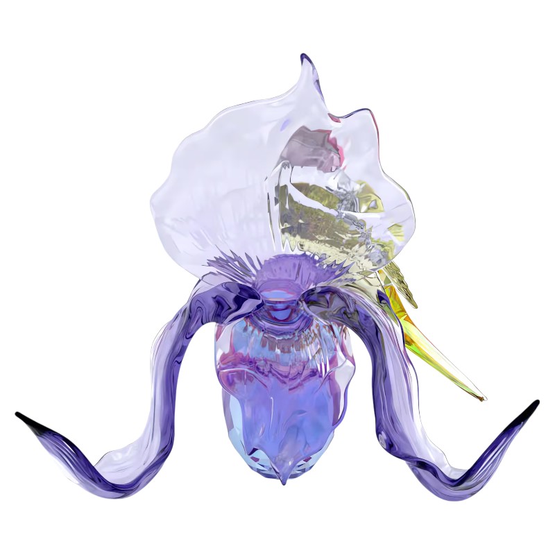 Swarovski Idyllia Gouldian Finch and Orchid Figurine