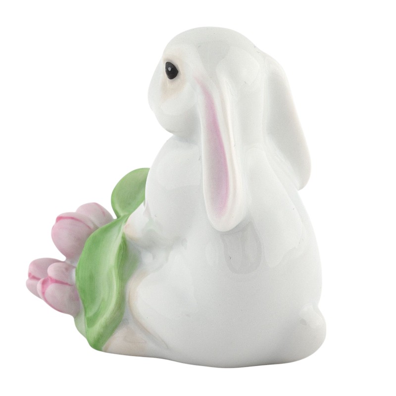 Herend Flowerpot Bunny Figurine, Raspberry
