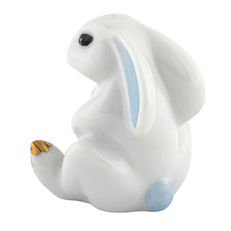 Herend Bunny with Cross Figurine, Blue