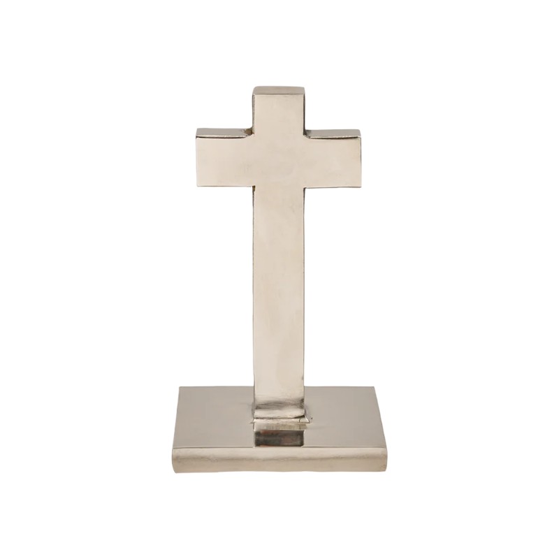 Jan Barboglio Eterno Cross Figurine, Nickel Plate