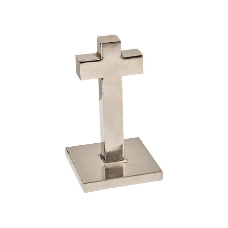 Jan Barboglio Eterno Cross Figurine, Nickel Plate