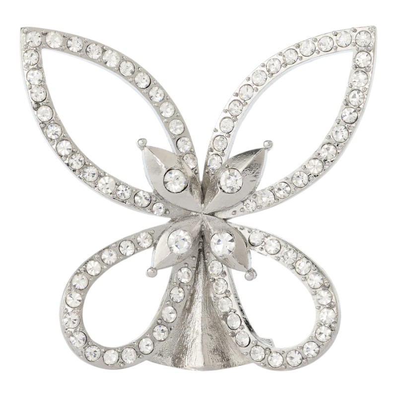 Olivia Reigel Gold Silver Papillon Figure, Clear Crystal