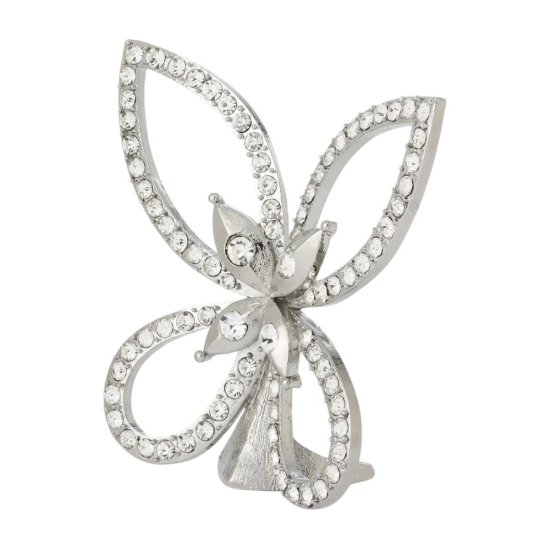Olivia Reigel Gold Silver Papillon Figure, Clear Crystal