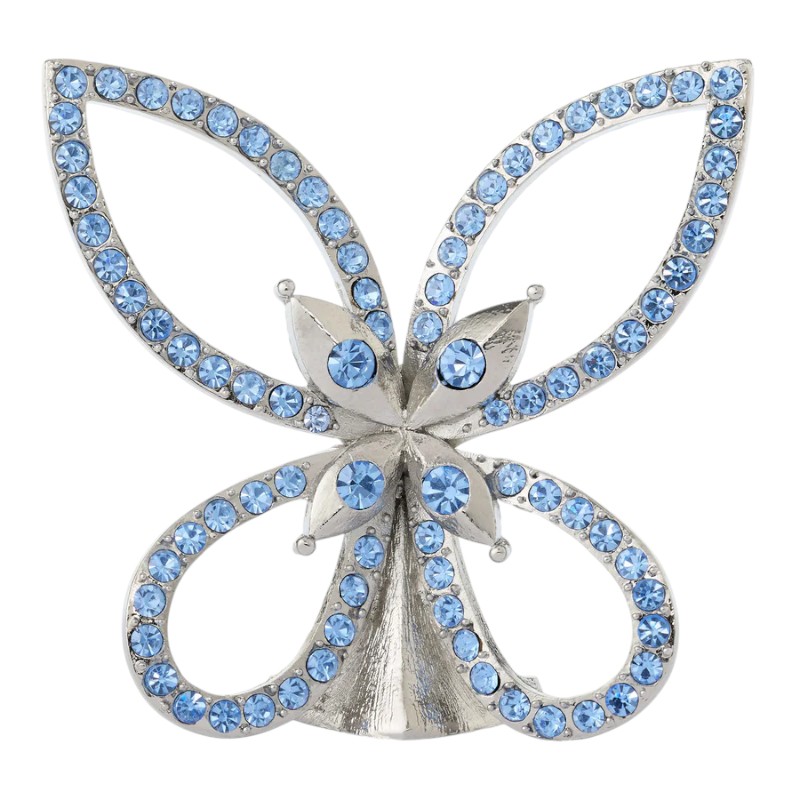 Olivia Reigel Gold Silver Papillon Figure, Blue Crystal