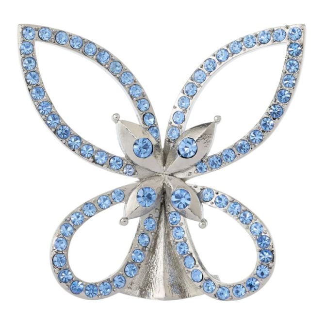 Olivia Reigel Gold Silver Papillon Figure, Blue Crystal