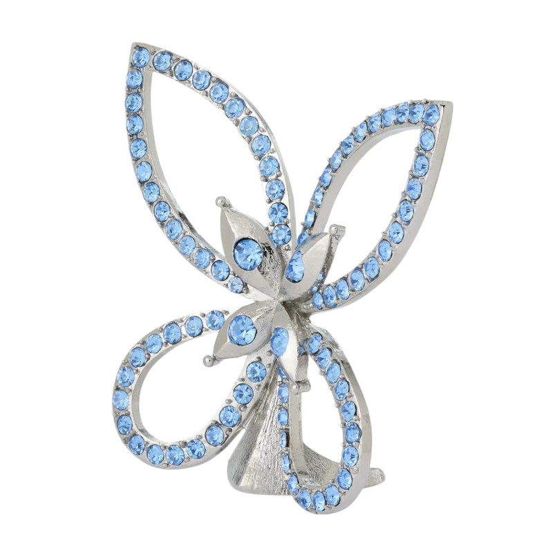 Olivia Reigel Gold Silver Papillon Figure, Blue Crystal