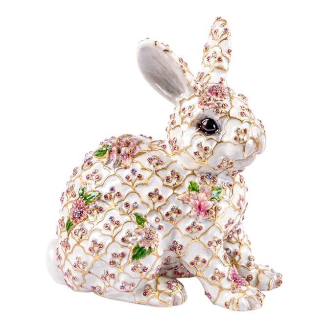 Jay Strongwater Jing Floral Rabbit Figurine