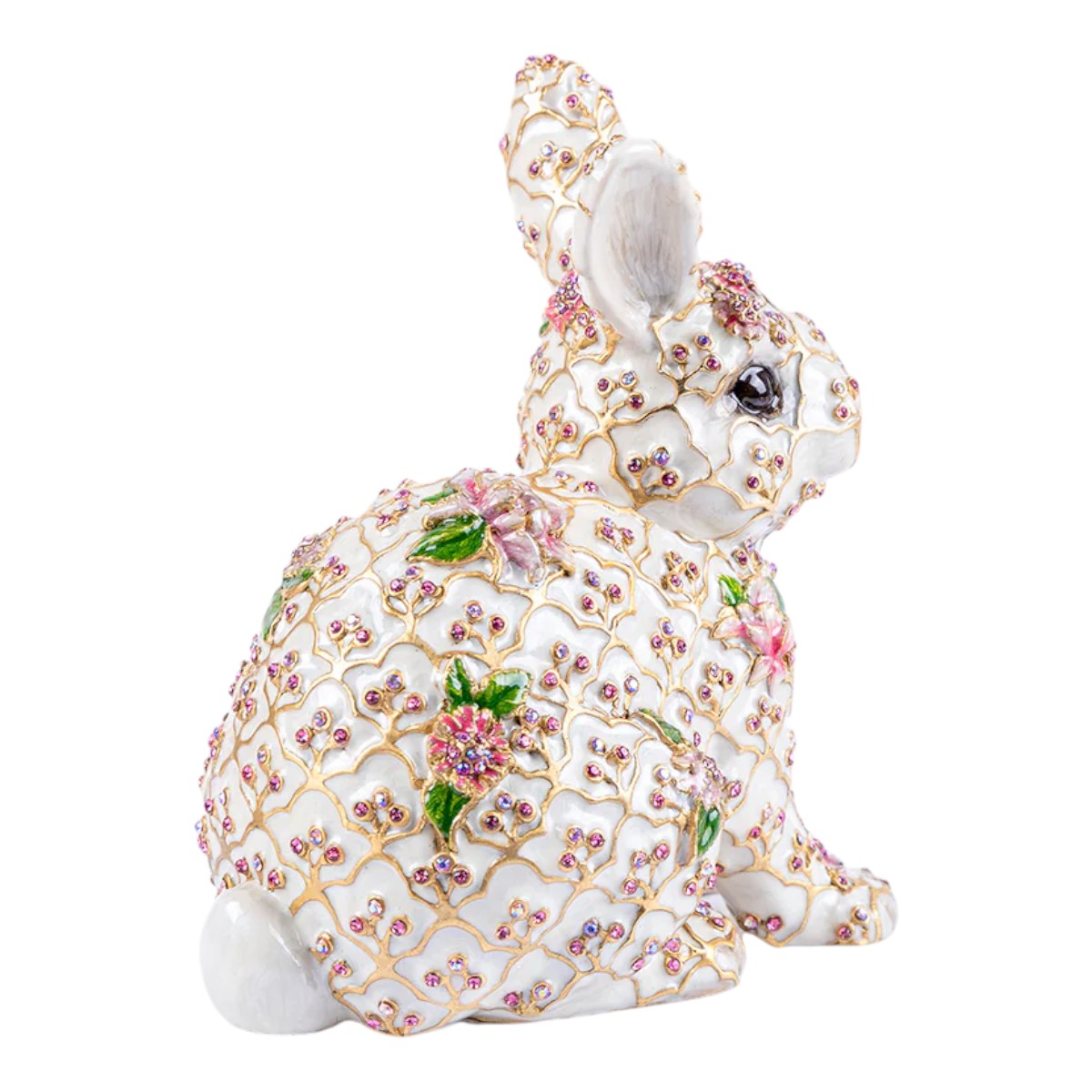 Jay Strongwater Jing Floral Rabbit Figurine