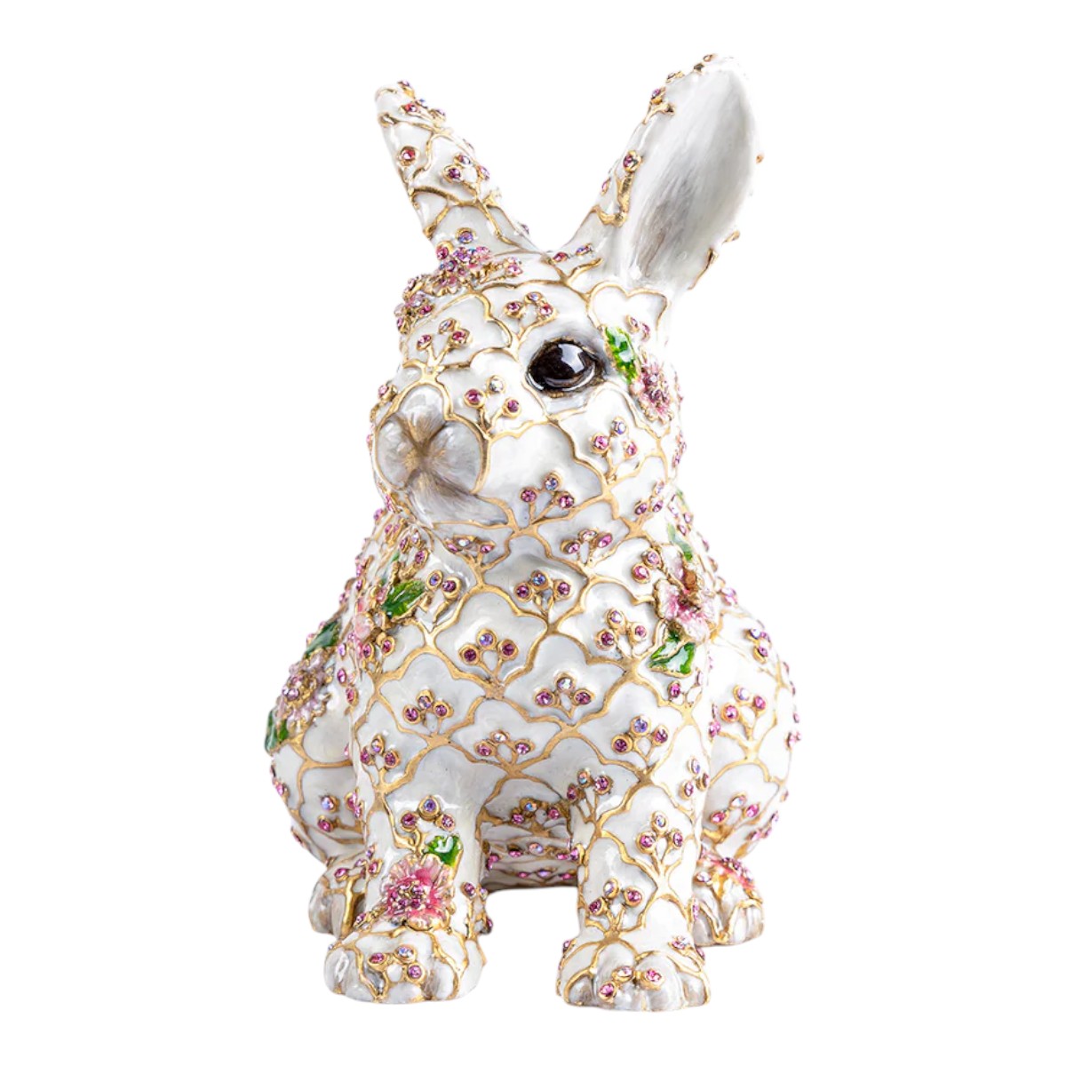 Jay Strongwater Jing Floral Rabbit Figurine