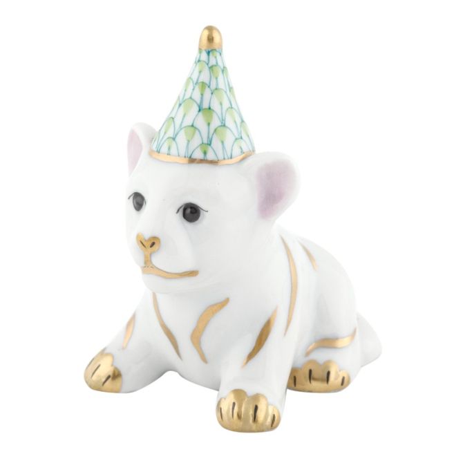 Herend Party Tiger Figurine, Key Lime
